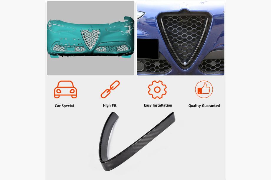 Alfa Romeo Stelvio 2016- Cover Griglia Anteriore (2017-2023, Carbonio Secco) Foto 2