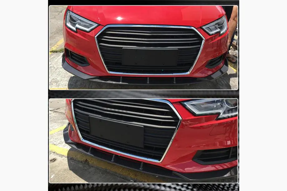 Audi A3 2012-2020 Labbro paraurti anteriore Lip V1 (per Base 2017-2020 Sedan, Carbonio) Foto 4
