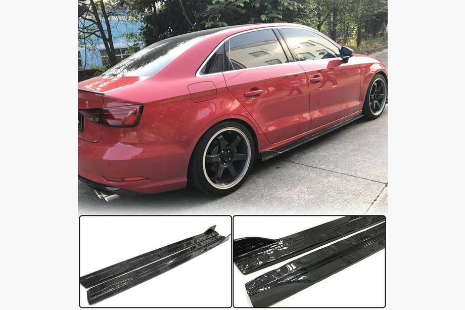 Audi A3 2012-2020 Minigonne laterali (per Base Sedan, Carbonio) Foto 1