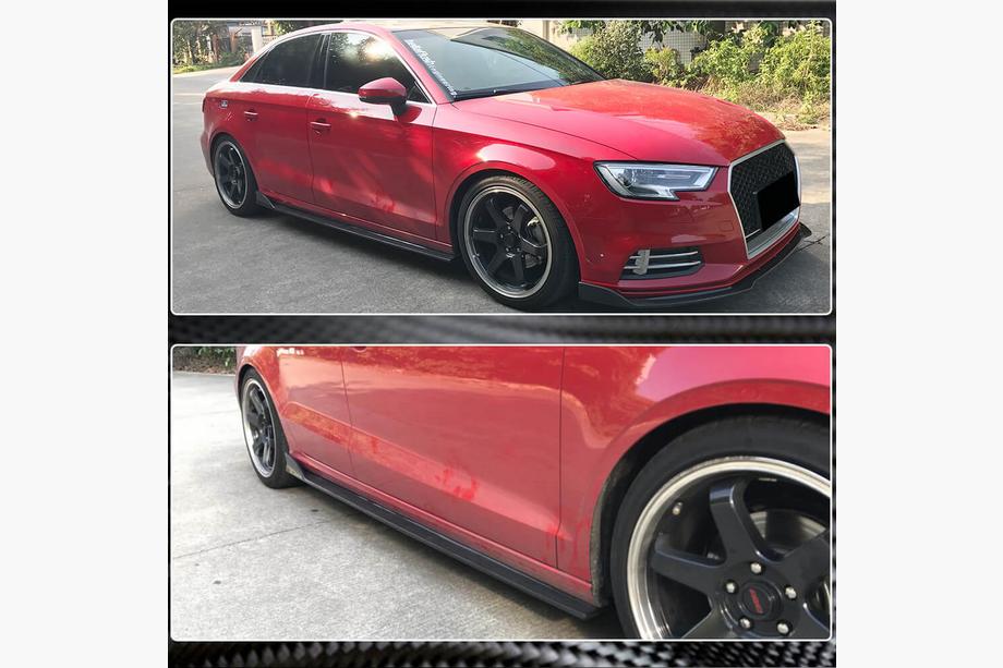 Audi A3 2012-2020 Minigonne laterali (per Base Sedan, Carbonio) Foto 3