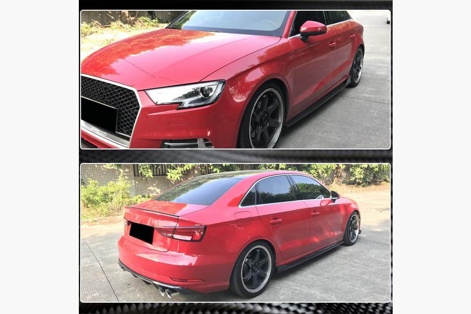 Audi A3 2012-2020 Minigonne laterali (per Base Sedan, Carbonio) Foto 4