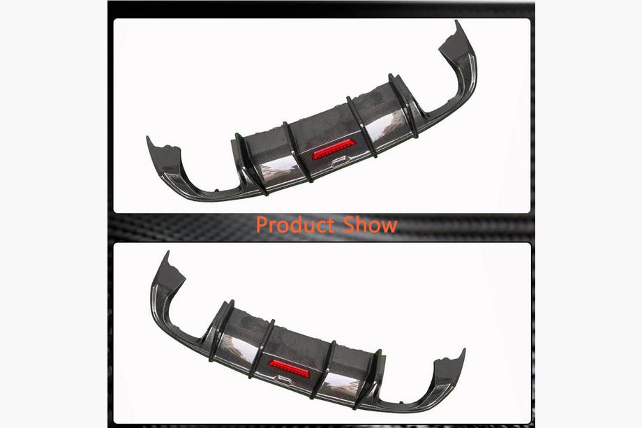 Audi A3 2012-2020 Diffusore paraurti posteriore con luce freno a LED (per Base Sedan 2017-2020, Carbonio) Foto 4