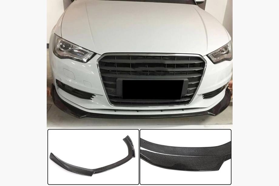 Audi A3 2012-2020 Labbro spoiler paraurti anteriore Lip V1 (per Base 2012-2016 Sedan, Carbonio) Image