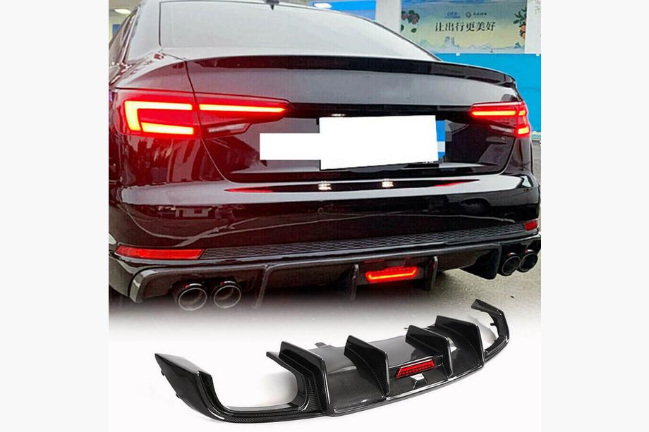 Audi A4 B9 2015-2024 Diffusore paraurti posteriore (per Base Sedan 2015-2019, Carbonio) Image