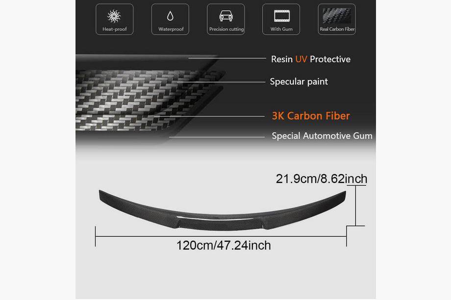 Audi A4 B8 2007-2015 Spoiler V1 (per Base 2011-2015, Carbonio) Foto 5
