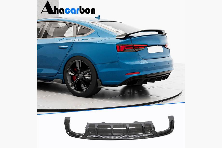 Audi A5 2016-2025 Diffusore Posteriore Paraurti V3 (per S-Line 2016-2020, Carbonio) Foto 2