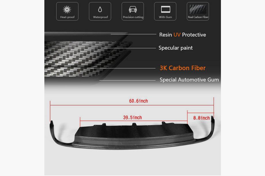 Audi A6 C7 2011-2017 Diffusore Paraurti Posteriore Carbonio (per Base 2011-2014) Foto 5