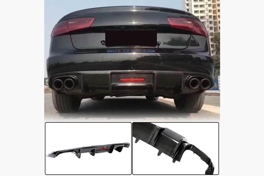 Audi A6 C7 2011-2017 Diffusore Paraurti Posteriore Carbonio (per Base 2014-2018) Image