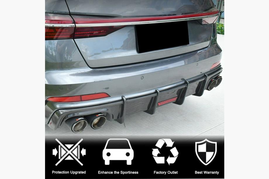 Audi A6 C8 2018–2025 Diffusore posteriore paraurti (per Base Sedan 2018-2023, Carbonio) Foto 2