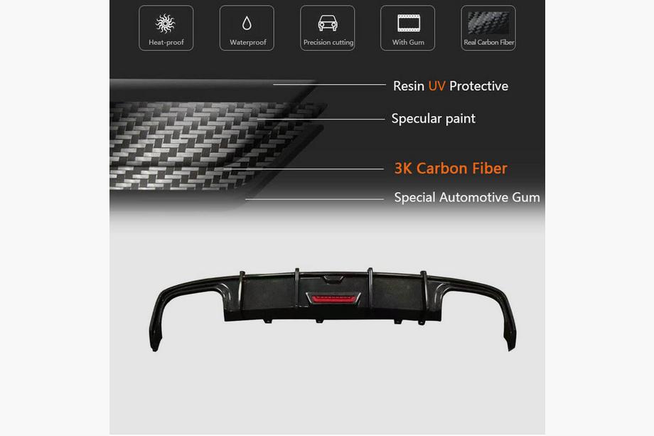 Audi A6 C8 2018–2025 Diffusore posteriore paraurti (per Base Sedan 2018-2023, Carbonio) Foto 5