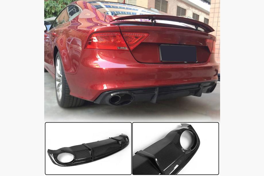 Audi A7 2010-2018 Diffusore Posteriore paraurti V3 (per S-Line, 2010-2014, Carbonio) Image