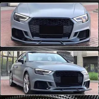 Lama spoiler paraurti anteriore V4 (per RS3 Sedan 2017-2020, Carbonio) foto 1
