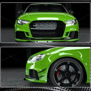 Splitter paraurti anteriore V2 (per RS3 Sedan 2017-2020, Carbonio) foto 4