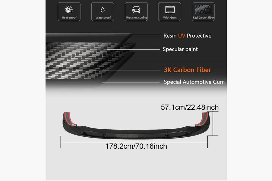 Audi A3 2020- Lama spoiler paraurti anteriore (per RS Sedan, Carbonio) Foto 4
