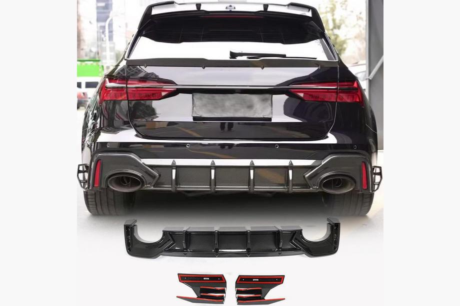Audi A6 C8 2018–2025 Diffusore Posteriore Paraurti (per RS6, Carbonio) Image