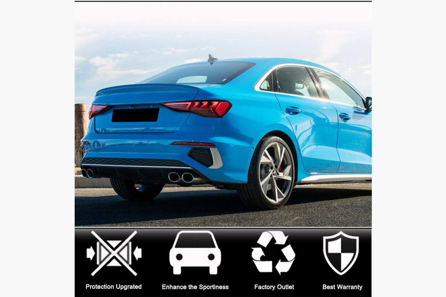 Audi A3 2020- Diffusore paraurti posteriore V1 (per S-Line Sedan 2020-2023, Carbonio) Foto 2