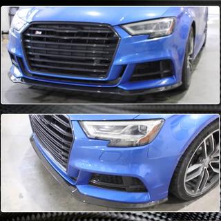 Lip spoiler paraurti anteriore Lip V5 (per S-Line Sedan 2017-2020, Carbonio) Audi A3 2012-2020 foto 4