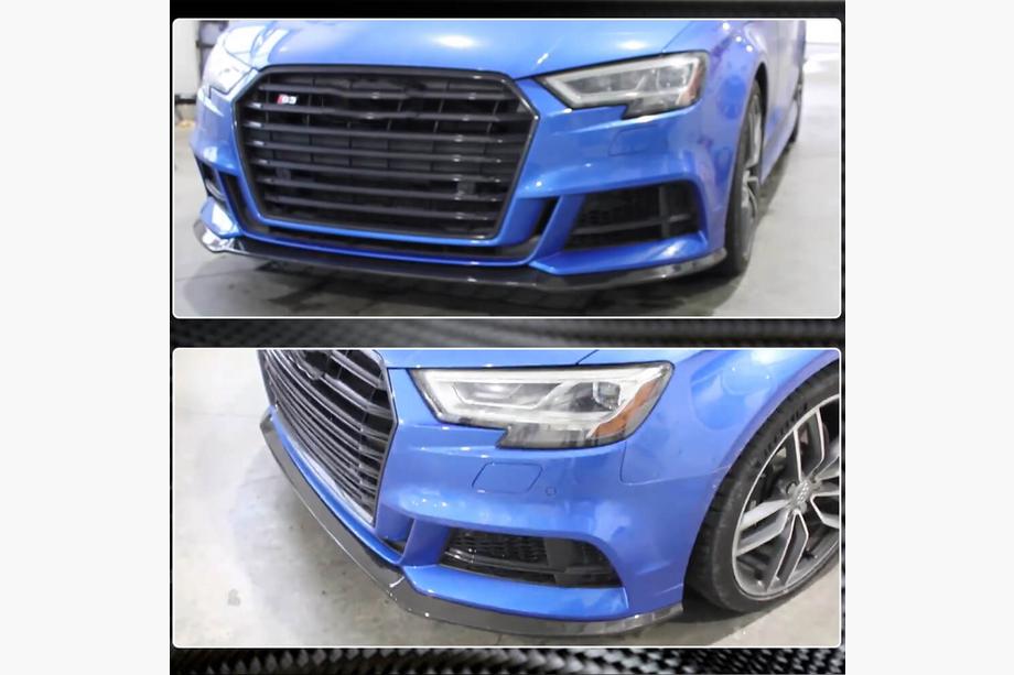 Audi A3 2012-2020 Lip spoiler paraurti anteriore Lip V5 (per S-Line Sedan 2017-2020, Carbonio) Foto 4