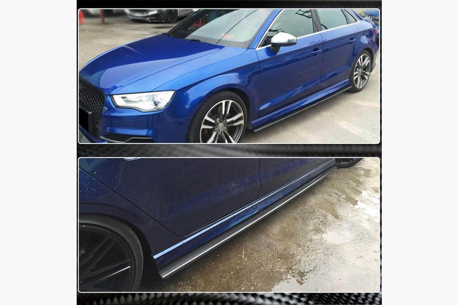 Audi A3 2012-2020 Minigonne laterali V3 (per S-Line Sedan, carbonio) Foto 4