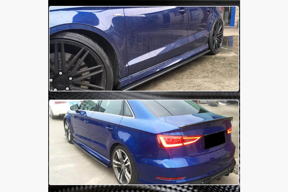 Audi A3 2012-2020 Minigonne laterali V3 (per S-Line Sedan, carbonio) Foto 5