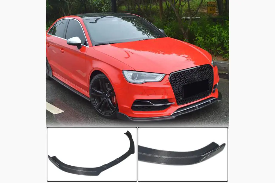 Audi A3 2012-2020 Lip spoiler paraurti anteriore Lip V3 (per S-Line Sedan 2012-2016, Carbonio) Image