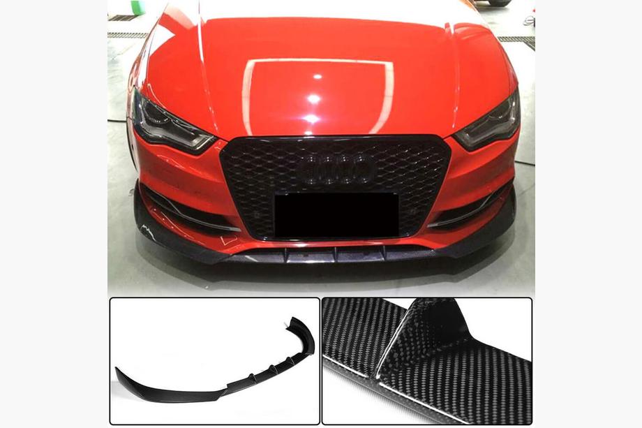 Audi A3 2012-2020 Lip spoiler paraurti anteriore Lip V2 (per S-Line Sedan 2012-2016, Carbonio) Foto 1