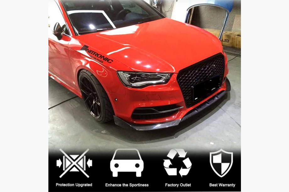 Audi A3 2012-2020 Lip spoiler paraurti anteriore Lip V2 (per S-Line Sedan 2012-2016, Carbonio) Foto 2