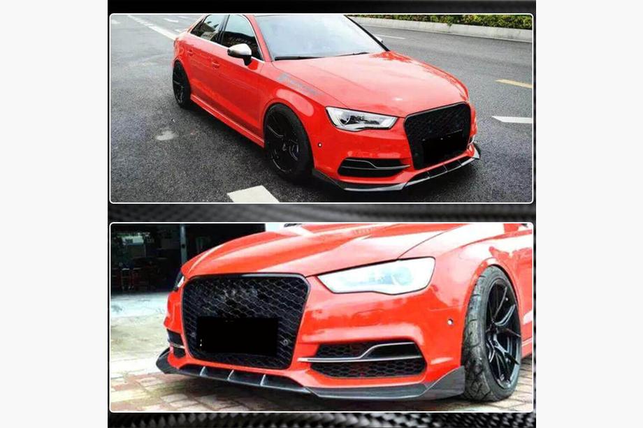 Audi A3 2012-2020 Lip spoiler paraurti anteriore Lip V2 (per S-Line Sedan 2012-2016, Carbonio) Foto 4