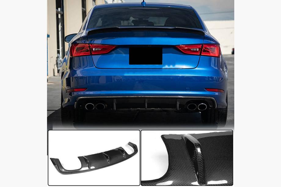 Audi A3 2012-2020 Diffusore posteriore V2 (per S-Line Sedan 2012-2016, Carbonio) Foto 2