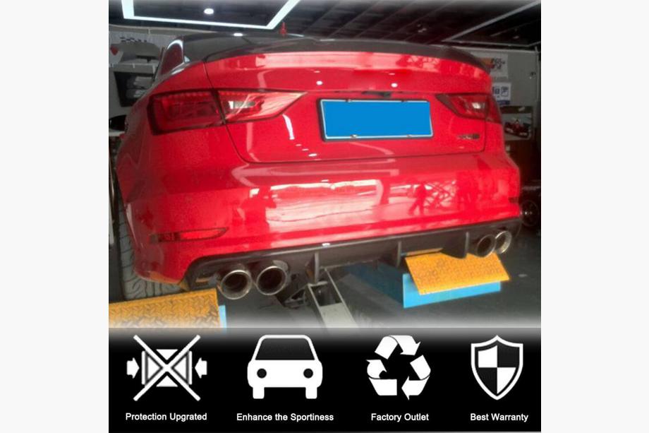 Audi A3 2012-2020 Diffusore posteriore V2 (per S-Line Sedan 2012-2016, Carbonio) Foto 3