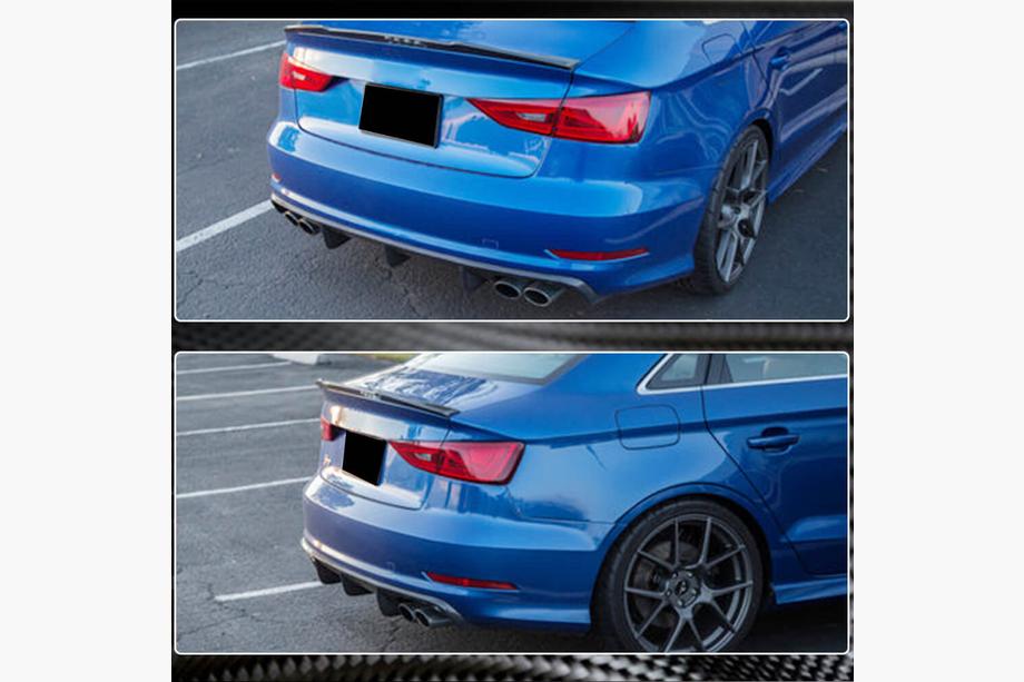 Audi A3 2012-2020 Diffusore posteriore V2 (per S-Line Sedan 2012-2016, Carbonio) Foto 5