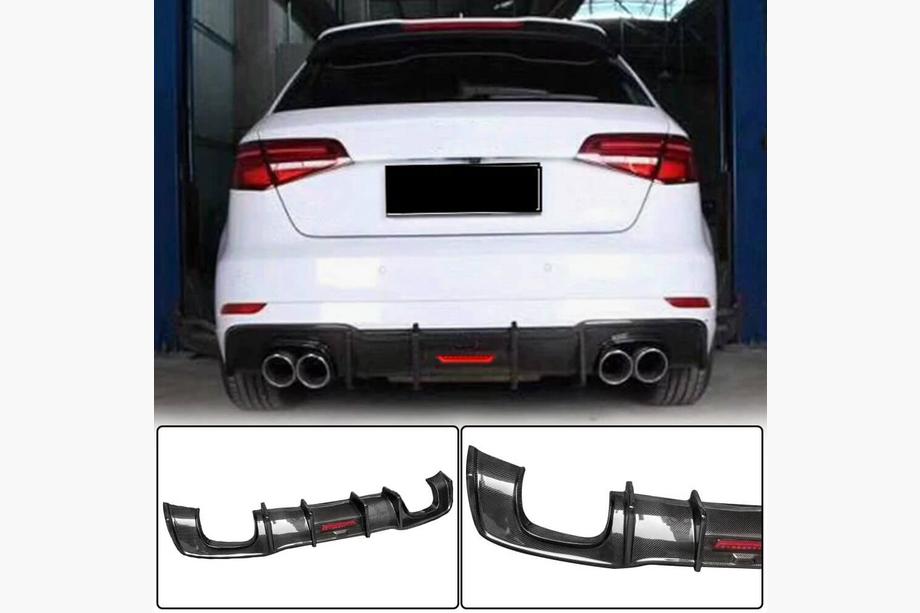 Audi A3 2012-2020 Diffusore Posteriore paraurti V1 per S-Line HB 2017-2020, Carbonio Image