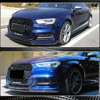 Splitter paraurti anteriore Lip V4 (per S-Line Sedan 2017-2020, Carbonio) Audi A3 2012-2020 foto 3