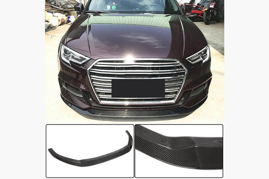 Audi A3 2012-2020 Labbro paraurti anteriore Lip V3 (per S-Line Sedan 2017-2020, Carbonio) Image