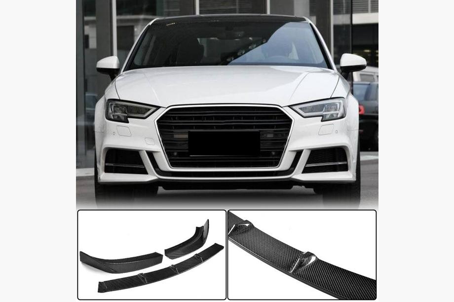 Audi A3 2012-2020 Splitter lip paraurti anteriore Lip V2 (per S-Line Sedan 2017-2020, Carbonio) Image
