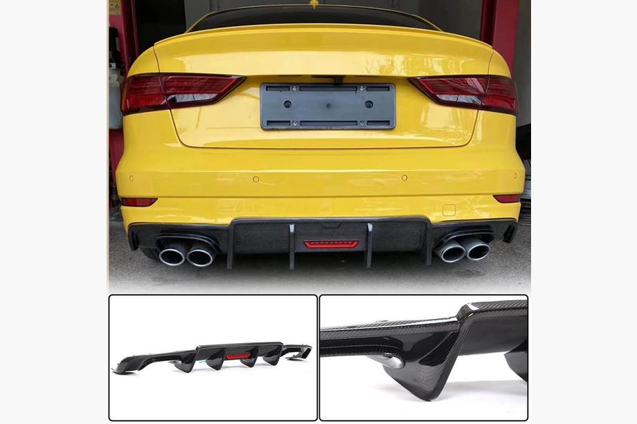 Audi A3 2012-2020 Diffusore paraurti posteriore V3 per S-Line Sedan 2017-2020 (Carbonio) Image