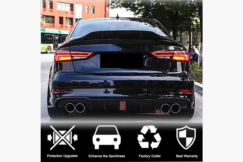 Audi A3 2012-2020 Diffusore paraurti posteriore V2 (per S-Line Sedan 2017-2020, Carbonio) Foto 2