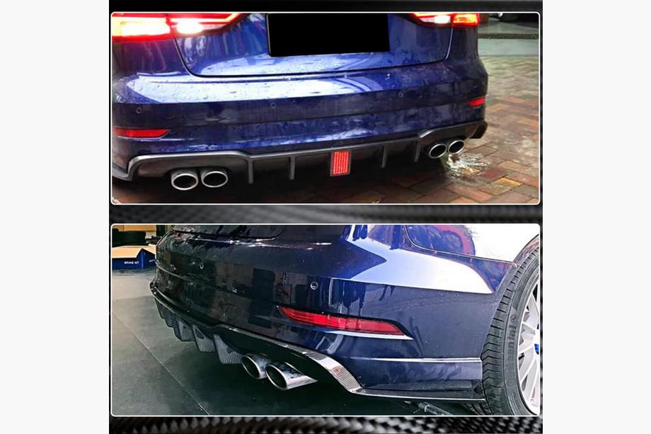 Audi A3 2012-2020 Diffusore paraurti posteriore V2 (per S-Line Sedan 2017-2020, Carbonio) Foto 3