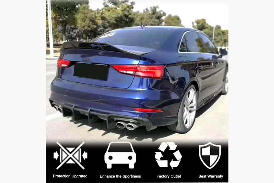 Audi A3 2012-2020 Diffusore Paraurti Posteriore (FRP) Foto 4