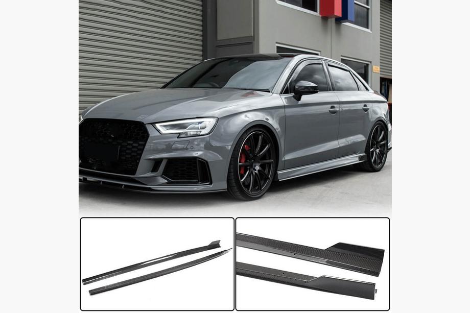 Audi A3 2012-2020 Minigonne laterali V1 (per S-Line Sedan, carbonio) Foto 2