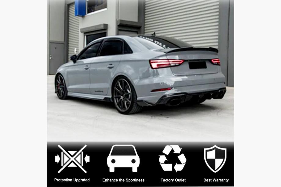 Audi A3 2012-2020 Minigonne laterali V1 (per S-Line Sedan, carbonio) Foto 4