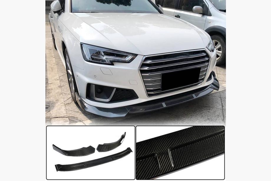 Audi A4 B9 2015-2024 Labbro spoiler paraurti anteriore Lip V1 (per S-Line Sedan 2015-2019, Carbonio) Image