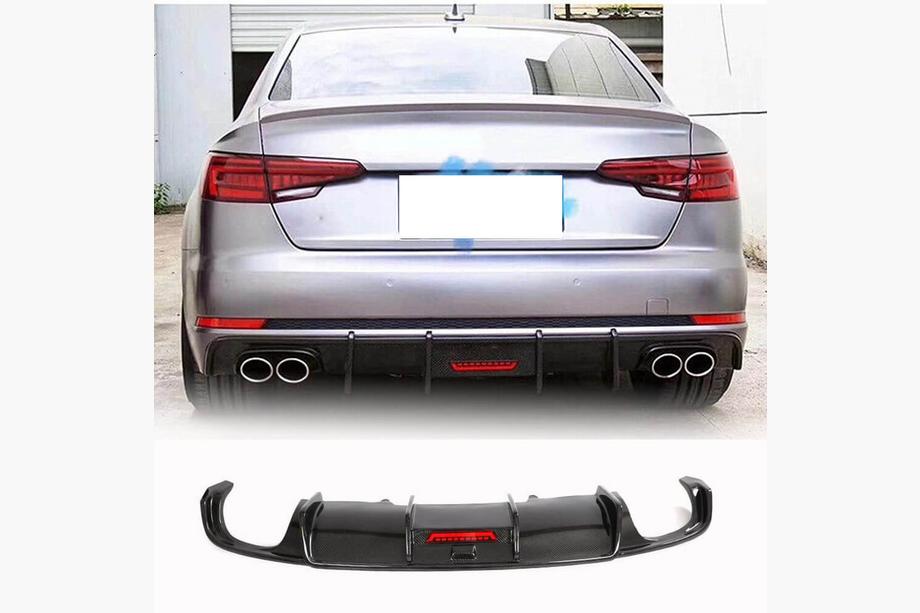 Audi A4 B9 2015-2024 Diffusore paraurti posteriore V1 (per S-Line Sedan 2015-2019, Carbonio) Image