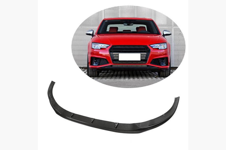 Audi A4 B9 2015-2024 Lip paraurti anteriore Lip V6 (per S-Line Sedan 2015-2019, Carbonio) Image