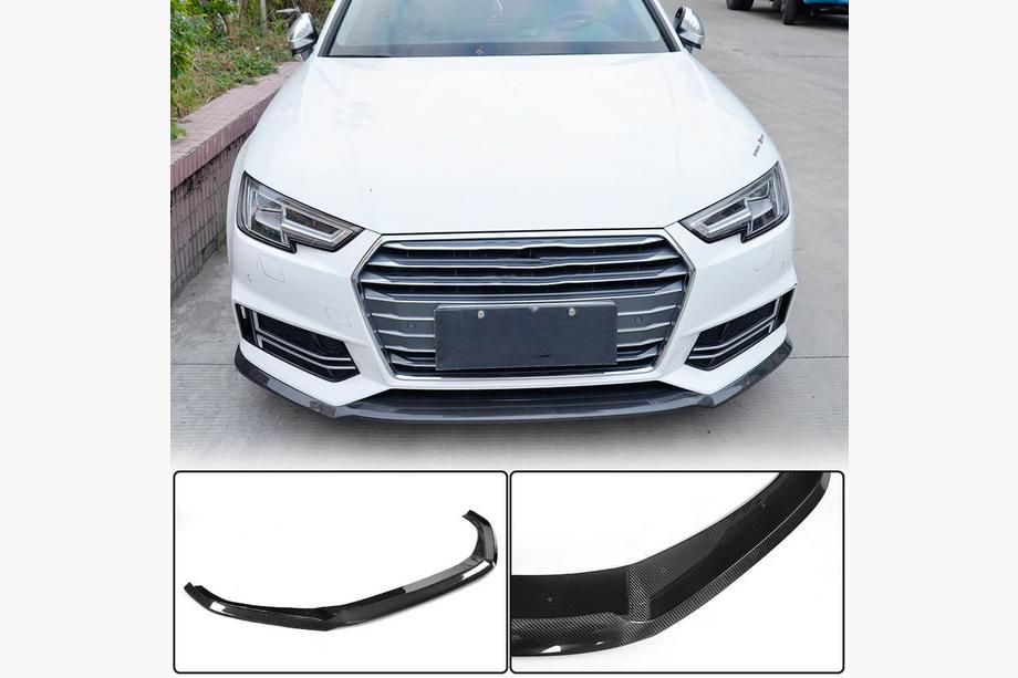 Audi A4 B9 2015-2024 Lip spoiler paraurti anteriore Lip V4 (per S-Line Sedan 2015-2019, Carbonio) Image