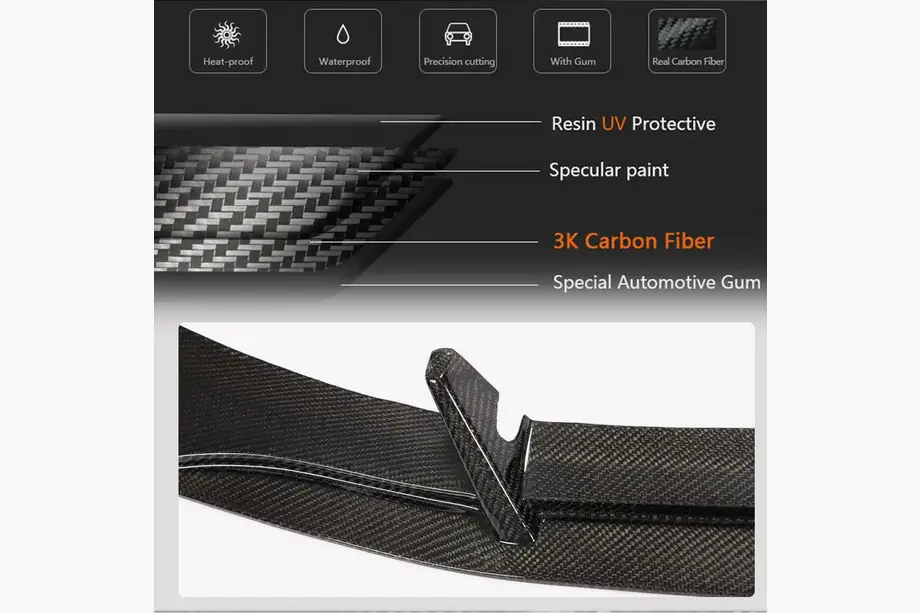 Lip spoiler paraurti anteriore (per S-Line Sedan 2019-2024, Carbonio) foto 3
