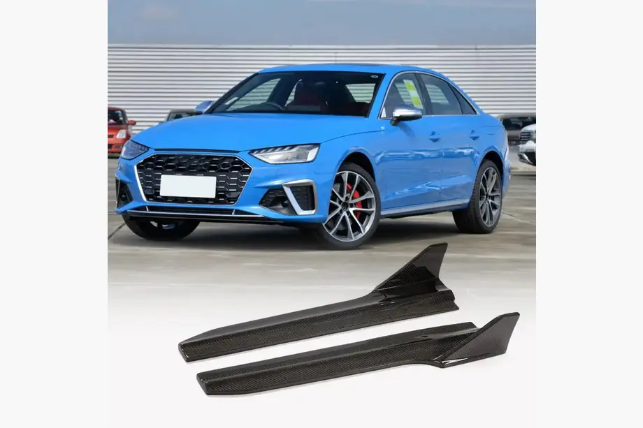 Estensioni minigonne laterali (per S-Line Sedan 2019-2024, Carbonio) foto 1