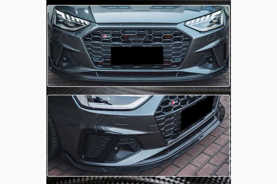 Audi A4 B9 2015-2024 Labbro paraurti anteriore Lip V1 (per S-Line Sedan 2019-2024, Carbonio) Foto 4