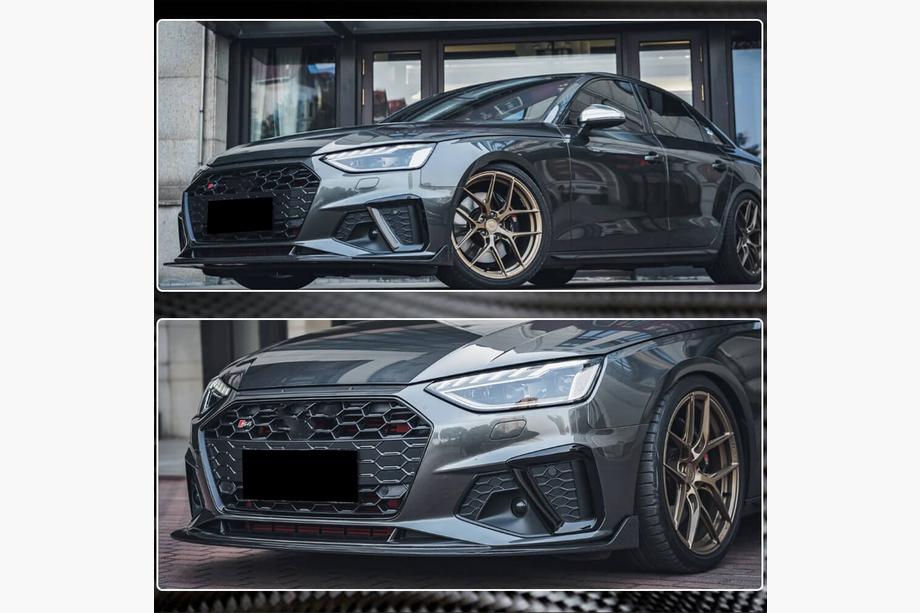 Audi A4 B9 2015-2024 Labbro paraurti anteriore Lip V1 (per S-Line Sedan 2019-2024, Carbonio) Foto 5