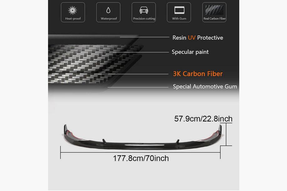 Audi A4 B9 2015-2024 Labbro paraurti anteriore Lip V1 (per S-Line Sedan 2019-2024, Carbonio) Foto 6